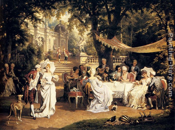 The Garden Party painting - Carl Schweninger The Garden Party art painting